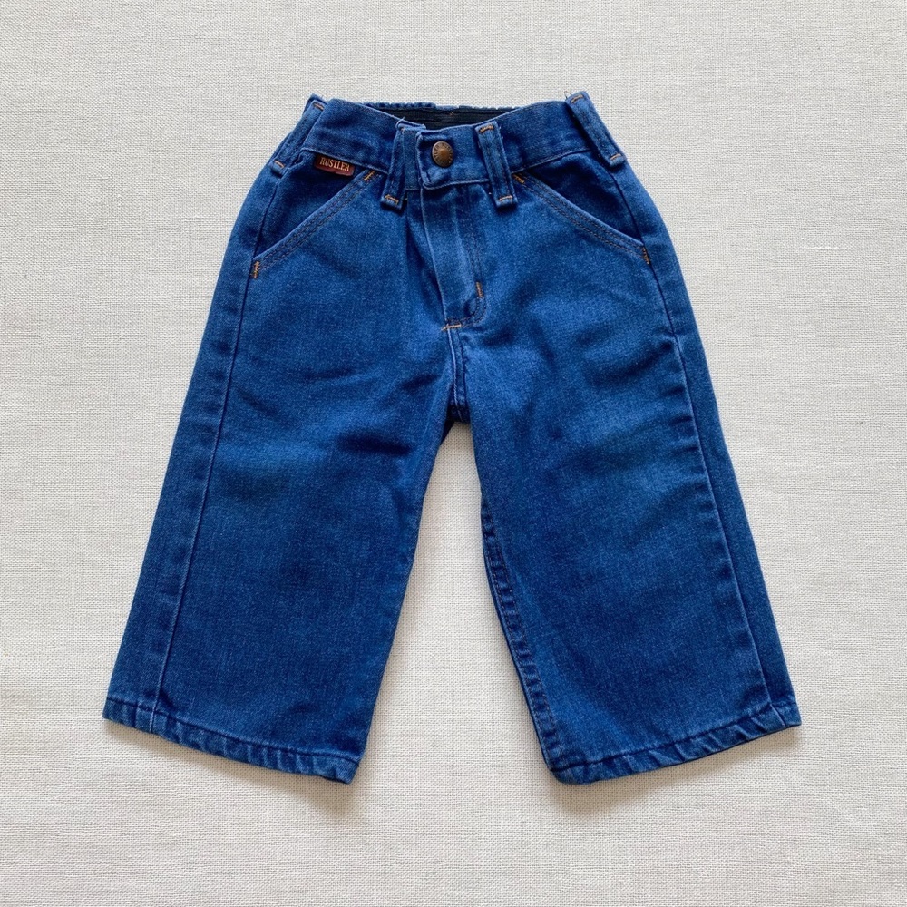 Vintage Rustler Elastic Waist Blue Wash Denim Jeans 18M